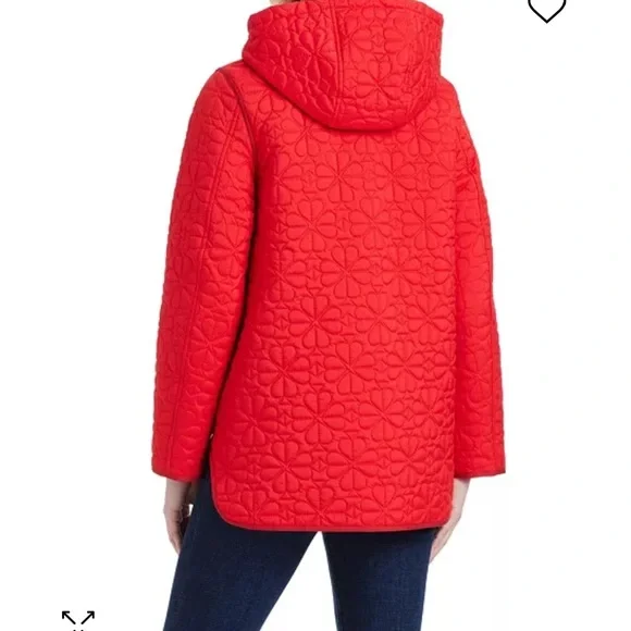 Kate Spade Red Flower A-Line Quilted Jacket NWOT - Picture 4 of 7